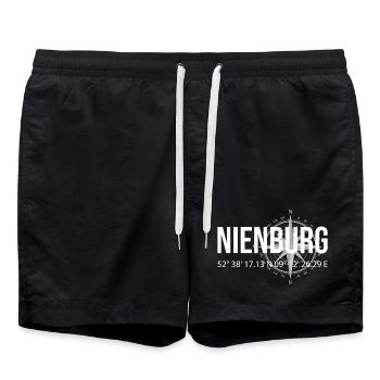 Koordinaten Nienburg - Badeshorts - Schwarz - Vorne - AI Model Male 185 light (185cm)