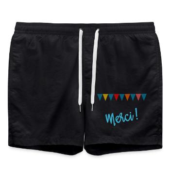 THANK YOU. MISTRESS. MASTER. THANK YOU MISTRESS - Swim Trunks - black - Front - AI Model Male 185 light (185cm)