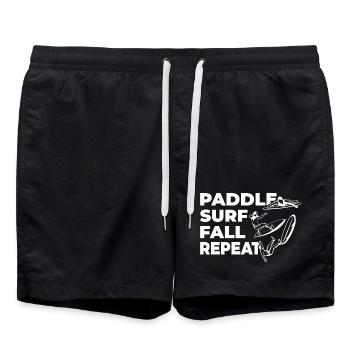 Paddle Surf Fall Repeat - Swim Trunks - black - Front - AI Model Male 185 light (185cm)
