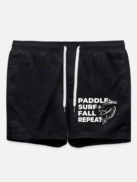 Paddle Surf Fall Repeat - Swim Trunks - black