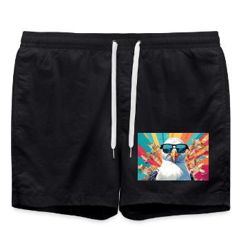 Mouette fraîche dans la mêlée - Short de bain - noir - Devant - AI Model Male 185 light (185cm)