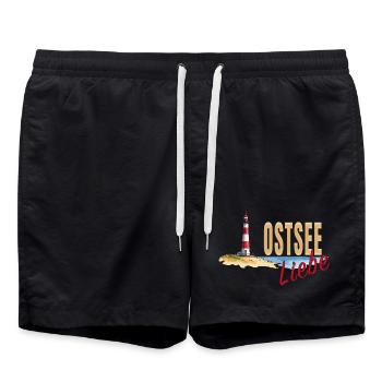 Ostsee Liebe - Badeshorts - Schwarz - Vorne - AI Model Male 185 light (185cm)
