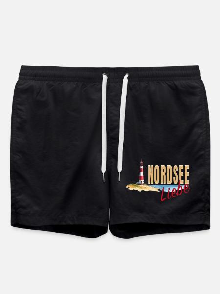 Nordsee Liebe - Badeshorts - Schwarz