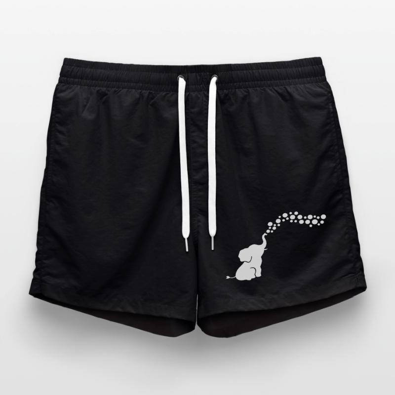 Playful Elephant Blowing Bubbles Swim Trunks