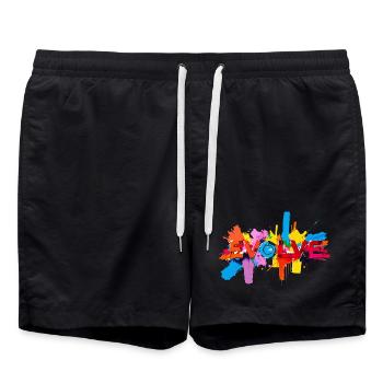 Develop further - Swim Trunks - black - Front - AI Model Male 185 light (185cm)