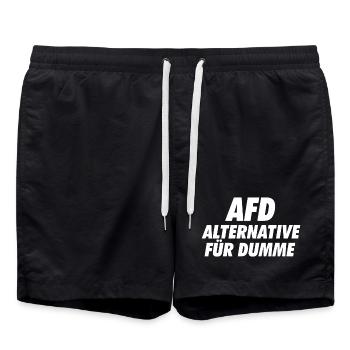 AFD Alternative for Stupid Signs Set - Swim Trunks - black - Front - AI Model Male 185 light (185cm)