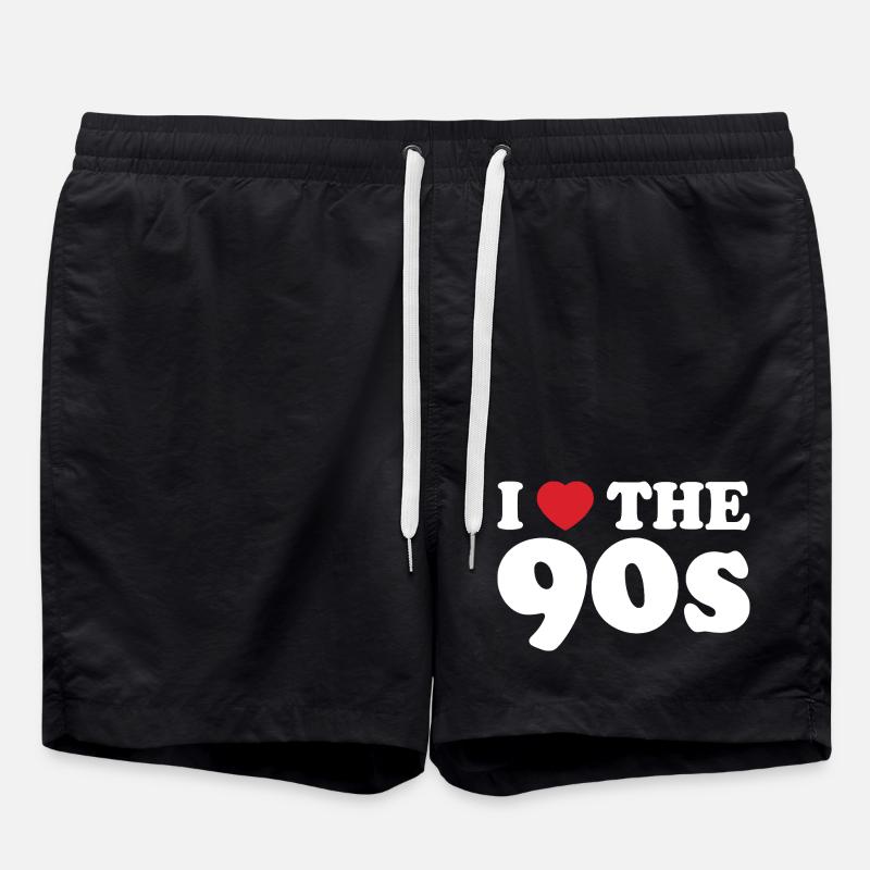Buntes 90er-Jahre-Retro-Design - Badeshorts - Schwarz