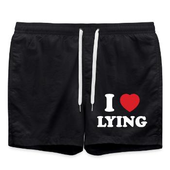 Expression of Liberation, I Love Lying - Swim Trunks - black - Front - AI Model Male 185 light (185cm)