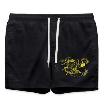 Abstract - Swim Trunks - black - Front - AI Model Male 185 light (185cm)