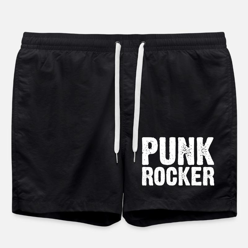 Mutiges Punkrock-Typografie-Design - Badeshorts - Schwarz