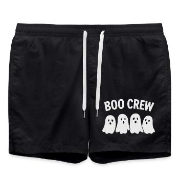 Halloween Boo Crew Geister Shirt Lustig - Badeshorts - Schwarz - Vorne - AI Model Male 185 light (185cm)