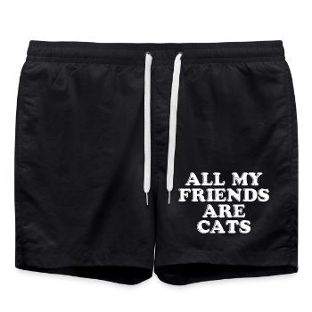Tous mes amis sont des chats - Short de bain - noir - Devant - AI Model Male 185 light (185cm)