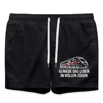 Train Profitez pleinement de la vie Chemin de fer - Short de bain - noir - Devant - AI Model Male 185 light (185cm)