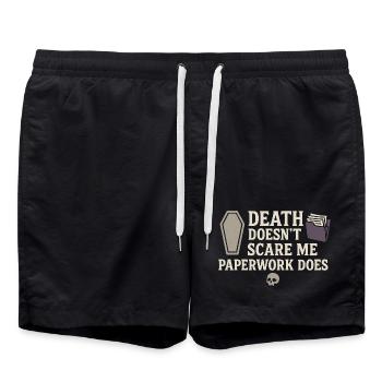 Corpse Science Dark Humor Death Positive - Swim Trunks - black - Front - AI Model Male 185 light (185cm)
