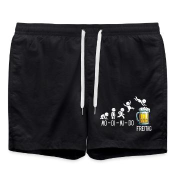 Vendredi week-end Amateurs de bière Buveurs de bière - Short de bain - noir - Devant - AI Model Male 185 light (185cm)
