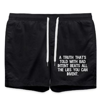 Une vérité qui est dite avec de mauvaises intentions bat tout - Short de bain - noir - Devant - AI Model Male 185 light (185cm)