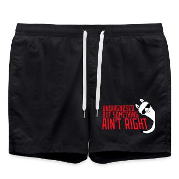 Undiagnosed But Something Ain't Right Lama Brille - Badeshorts - Schwarz - Vorne - AI Model Male 185 light (185cm)