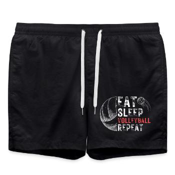 Manger dormir Volley-ball Répéter - Short de bain - noir - Devant - AI Model Male 185 light (185cm)
