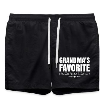 Omas Liebling Enkelkind Familie Lustiger Spruch - Badeshorts - Schwarz - Vorne - AI Model Male 185 light (185cm)
