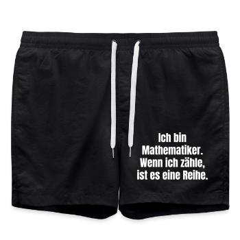 Je suis mathématicien : Série de comptage - Short de bain - noir - Devant - AI Model Male 185 light (185cm)