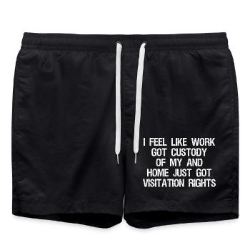 J’ai l’impression que le travail a obtenu la garde - Short de bain - noir - Devant - AI Model Male 185 light (185cm)