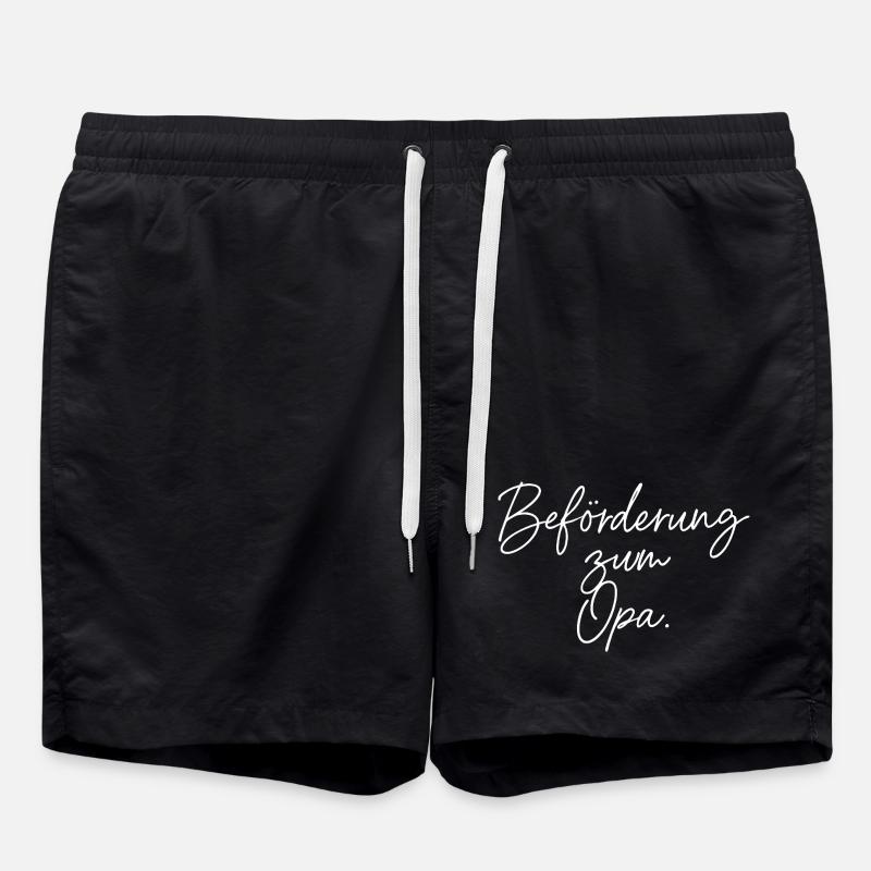 Promotion to Grandpa (white) - Swim Trunks - black