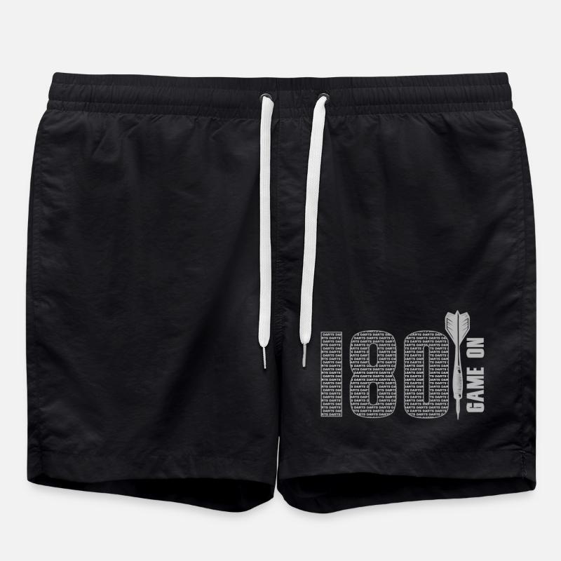 Darts,Darts,180_Game_on - Swim Trunks - black