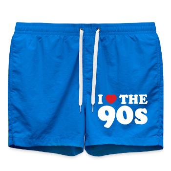 I love the 90s - Swim Trunks - cobalt blue - Front