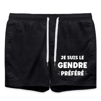 son-in-law - Swim Trunks - black - Front - AI Model Male 185 light (185cm)
