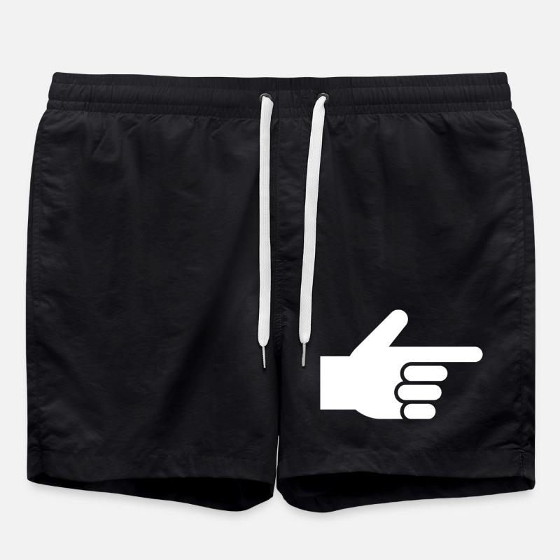 Hand, index finger, pointer - Swim Trunks - black