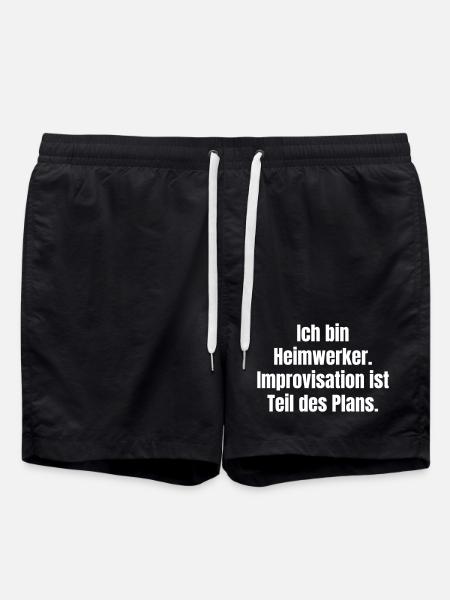 DIY Saying Improvisation Plan - Swim Trunks - black