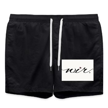 Nous. – Chemise Modern Love Statement - Short de bain - noir - Devant - AI Model Male 185 light (185cm)