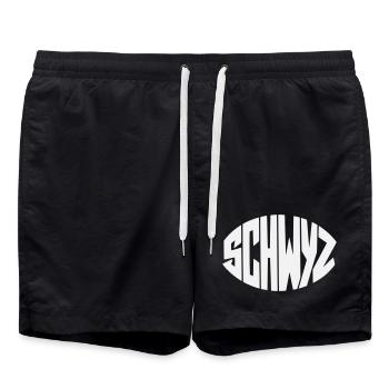 Schwyz Geometric Font - Swim Trunks - black - Front - AI Model Male 185 light (185cm)