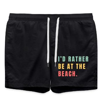 I'd rather be at the beach - Swim Trunks - black - Front - AI Model Male 185 light (185cm)