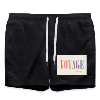 Voyage – c’est vivre - Short de bain - noir - Devant - AI Model Male 185 light (185cm)