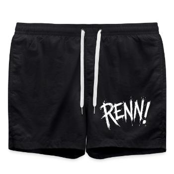 Run! (Running, running, jogging, runner) - Swim Trunks - black - Front - AI Model Male 185 light (185cm)