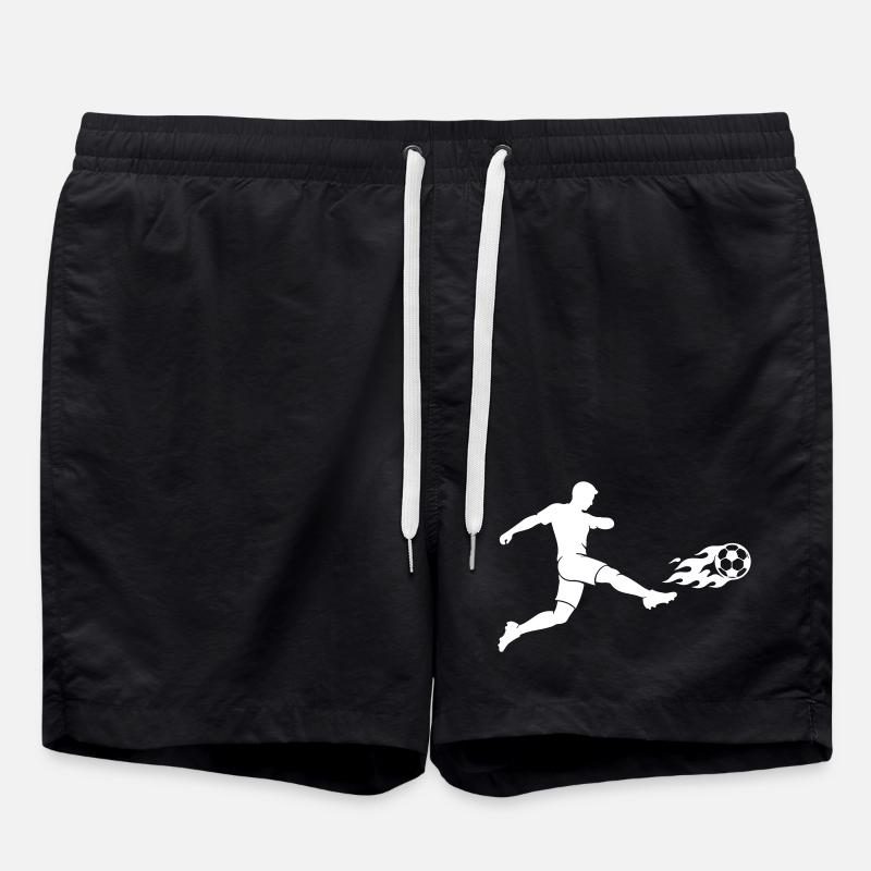 Soccer Striker Silhouette - Swim Trunks - black
