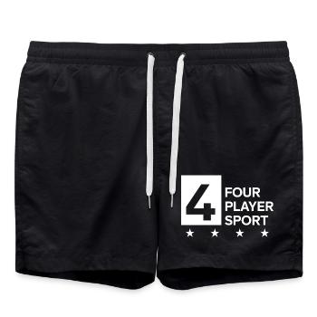 4 Équipe sportive à quatre joueurs Tenue Padel Tennis - Short de bain - noir - Devant - AI Model Male 185 light (185cm)