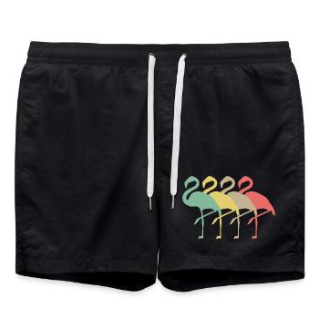 Pastell Flamingo Quartet - Badeshorts - Schwarz - Vorne - AI Model Male 185 light (185cm)