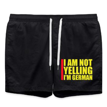 I Am Not Yelling I'm German Lustig Deutsch Spruch - Badeshorts - Schwarz - Vorne - AI Model Male 185 light (185cm)