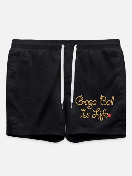 Gaga Ball Is Life Gold Script - Swim Trunks - black