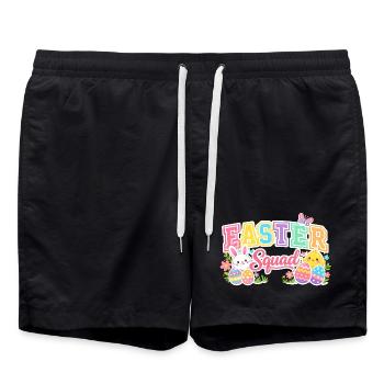 Easter Squad Colorful Eggs Chick - Swim Trunks - black - Front - AI Model Male 185 light (185cm)