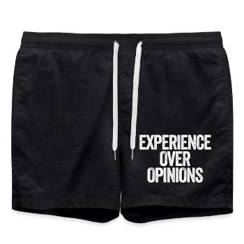 Experience instead of opinions Sarcastic Grandpa Grandma - Swim Trunks - black - Front - AI Model Male 185 light (185cm)