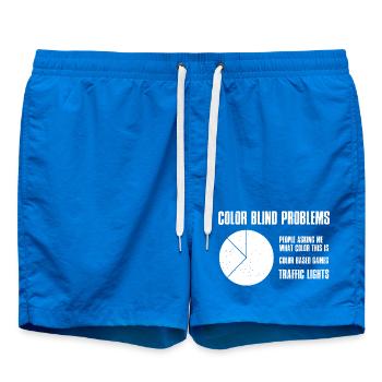 Color Blind Problems - Swim Trunks - cobalt blue - Front