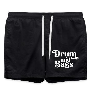 Drum and Bass Retro-Glyphen - Badeshorts - Schwarz - Vorne - AI Model Male 185 light (185cm)