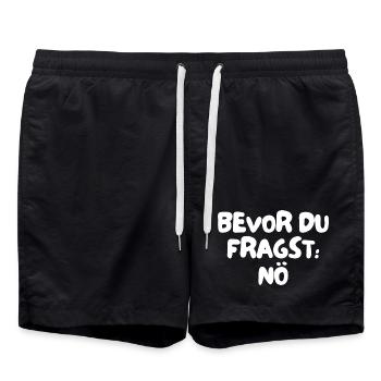 bevor du fragst: nö - Badeshorts - Schwarz - Vorne - AI Model Male 185 light (185cm)