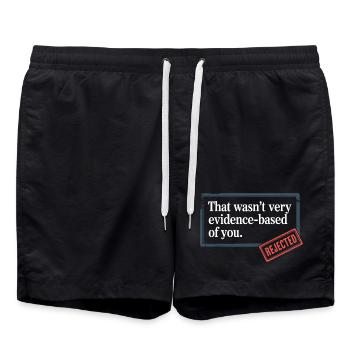 That Wasn't Evidence-Based Medicine Lab Nerd Doctor - Swim Trunks - black - Front - AI Model Male 185 light (185cm)
