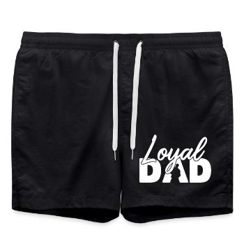 Loyaler Vater Silhouette Vaterstolz - Badeshorts - Schwarz - Vorne - AI Model Male 185 light (185cm)