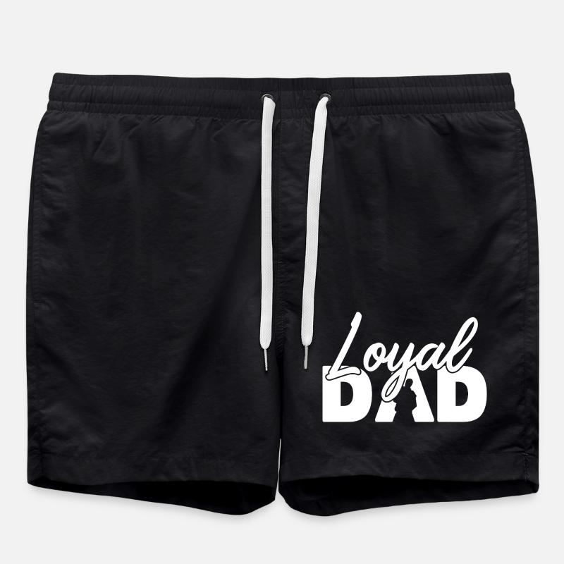 Loyal Dad Silhouette Fatherhood Pride - Swim Trunks - black