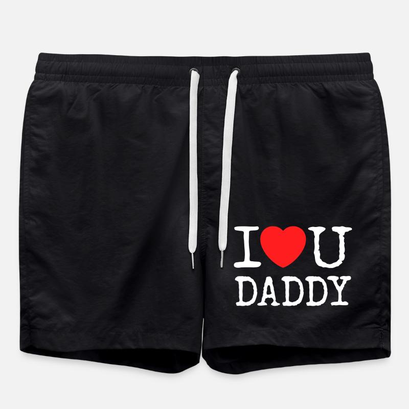 I Love You Daddy Shirt - Swim Trunks - black